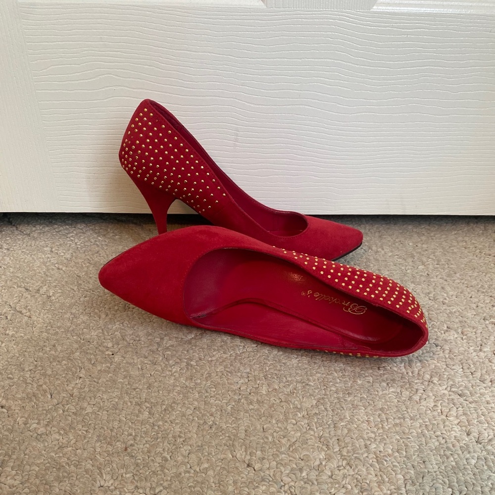 Red Suede Pumps